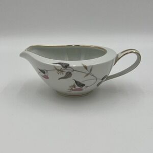 Noritake China Arden 5603 Creamer Vintage White Gold Floral Porcelain Japan
